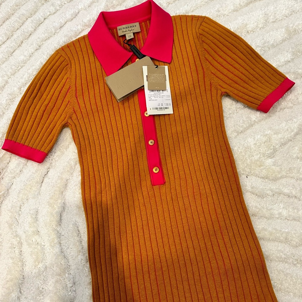 Burberry Two-tone Cashmere Silk Polo Shirt